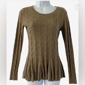 Garnet Hill 100% Cashmere Sweater, Size XL, Brown, EUC
